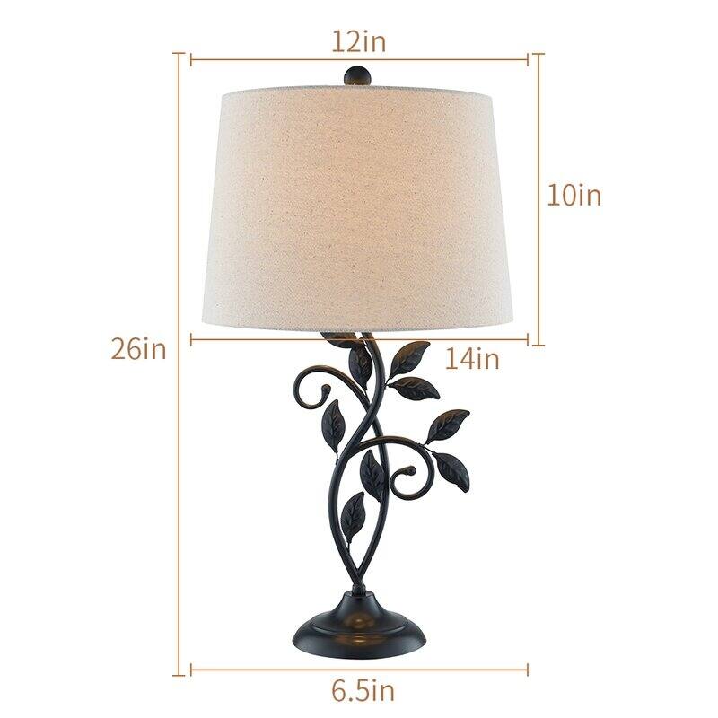 26" Black Bedside Table Lamp Set (Set of 2) On Sale Bed Bath
